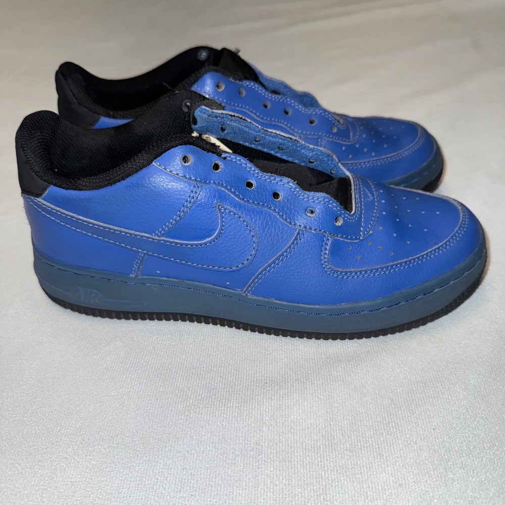 Nike Air Force 1 AF1 Low Blue Black Youth Sneakers‎ Shoes Size 5.5Y / 5.5 Mens